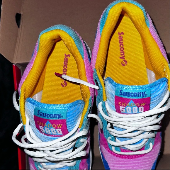 Saucony Shadow 5000 Blue Pink Yellow Sneakers - Picture 9 of 9